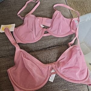 Auden Sheer Underwire Bra - Rose